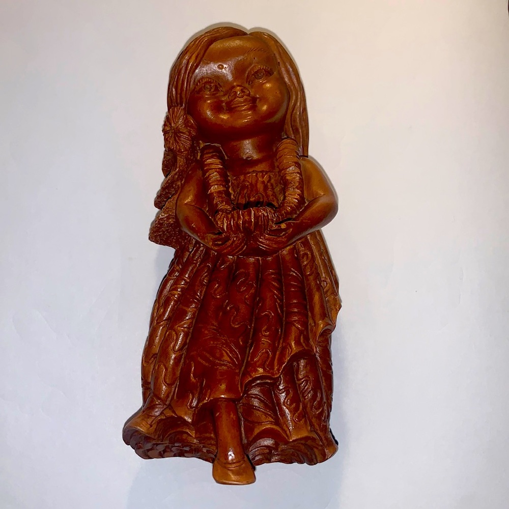 Vintage Coco Joe's Aloha Hawaiian Aloha Keiki Girl figurine 5.5" tall